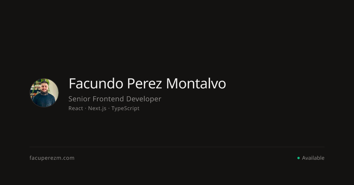 Facundo Perez Montalvo | Senior Frontend Developer